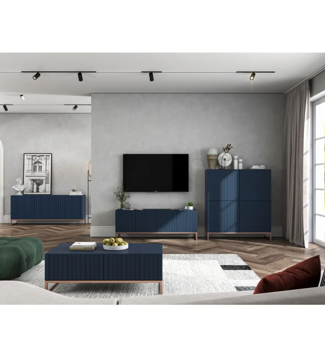 Stolik pod TV wiszący ELPIS 150 cm granatowy*Polski Design ML Sale