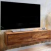 Stolik pod Tv wiszący INDIOS 108 cm drewno sheesham*WOHNLING, GERMANY Outlet