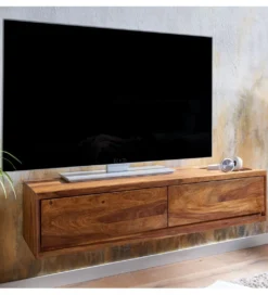 Stolik pod Tv wiszący INDIOS 108 cm drewno sheesham*WOHNLING, GERMANY Outlet