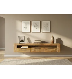 Stolik pod TV wiszący IRON CRAFT 160 cm drewno mango*Invicta Interior Best