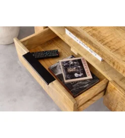 Stolik pod TV wiszący IRON CRAFT 160 cm drewno mango*Invicta Interior Best