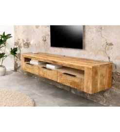 Stolik pod TV wiszący IRON CRAFT 160 cm drewno mango*Invicta Interior Best