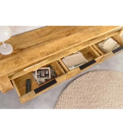 Stolik pod TV wiszący IRON CRAFT 160 cm drewno mango*Invicta Interior Best
