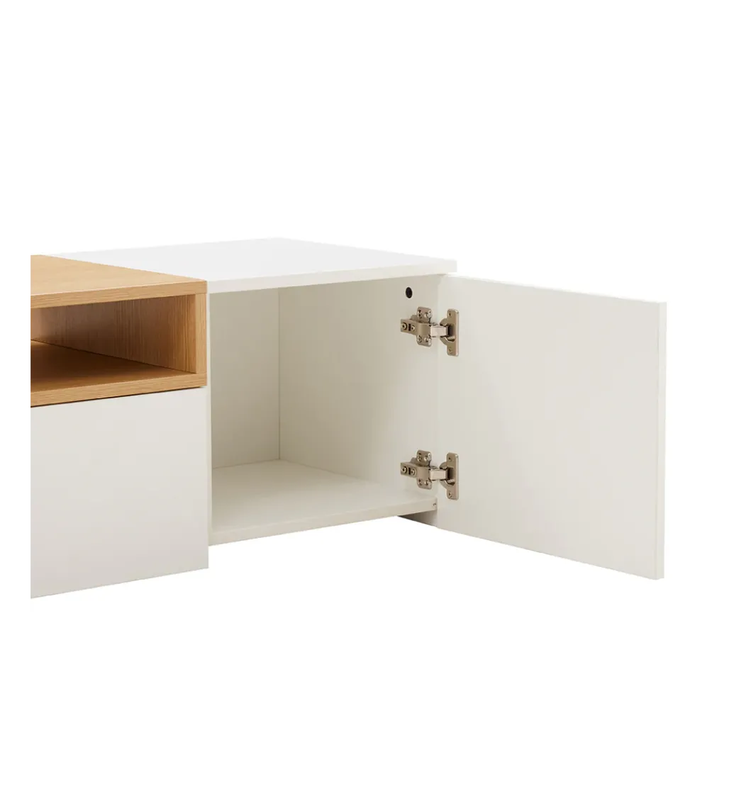 Stolik pod TV wiszący LOFT 160 cm biało naturalna*Invicta Interior Discount