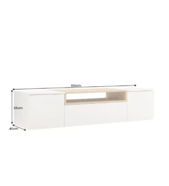 Stolik pod TV wiszący LOFT 160 cm biało naturalna*Invicta Interior Discount