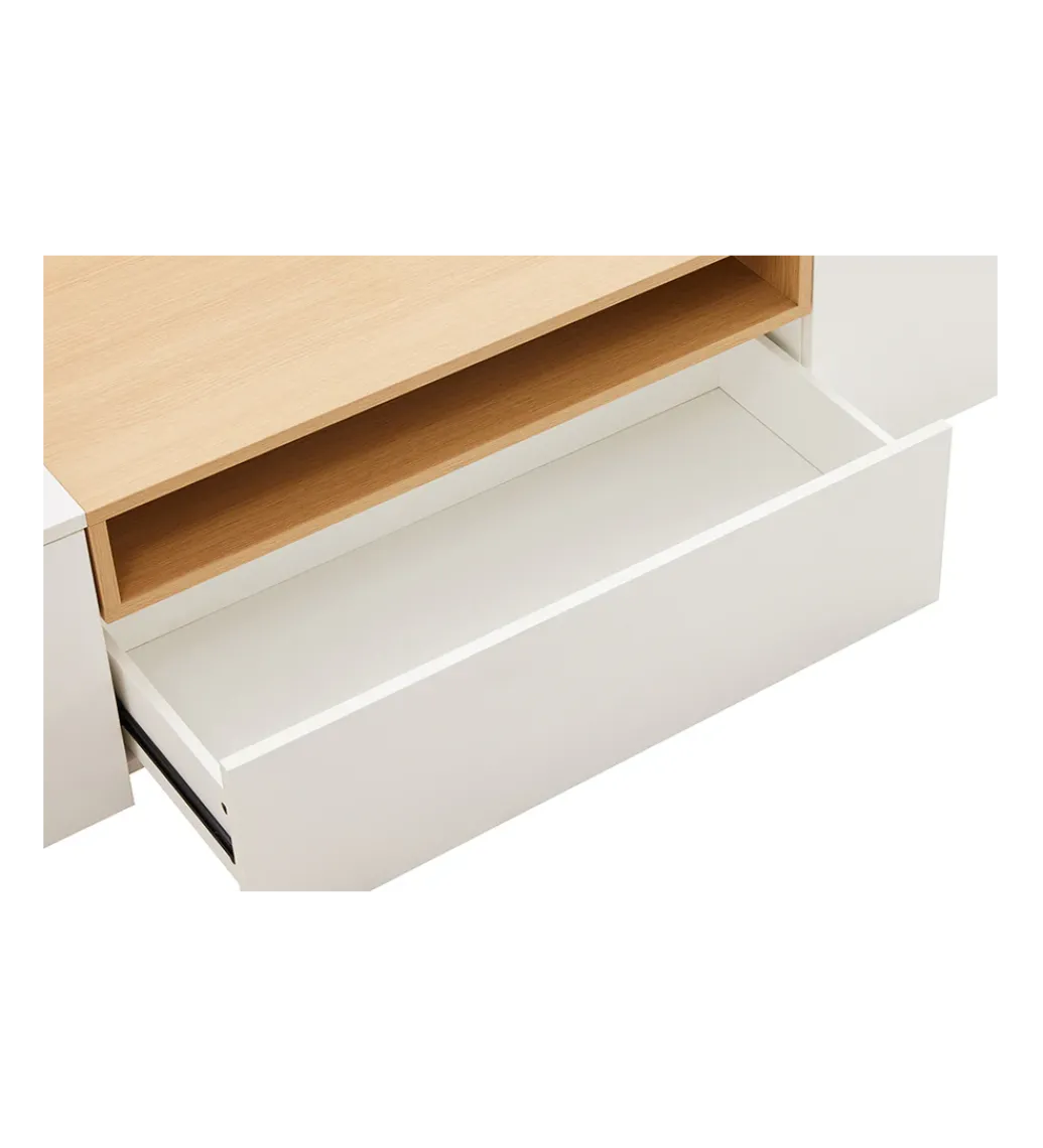 Stolik pod TV wiszący LOFT 160 cm biało naturalna*Invicta Interior Discount