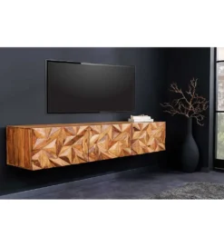 Stolik pod TV wiszący MIRANDA 160 cm drewno sheesham*Invicta Interior
