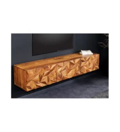 Stolik pod TV wiszący MIRANDA 160 cm drewno sheesham*Invicta Interior