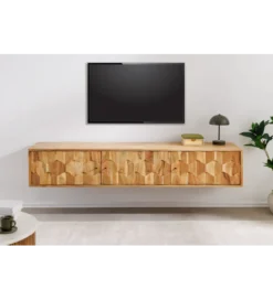 Stolik pod TV wiszący MYSTIC LIVING 160 cm drewno akacja*Invicta Interior Sale