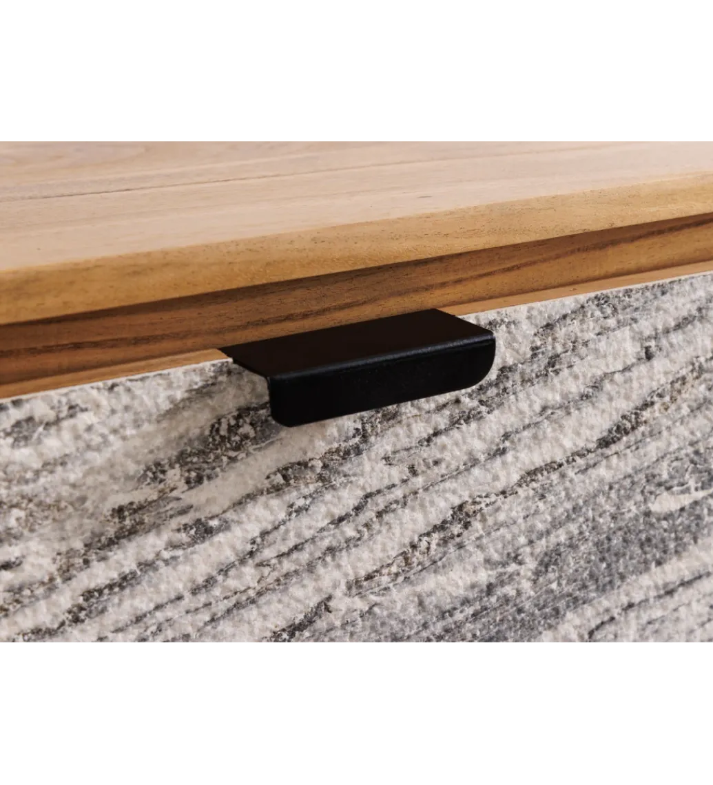 Stolik pod TV wiszący ORGANIC 160 cm drewno akacja kolor kamienia*Invicta Interior Discount