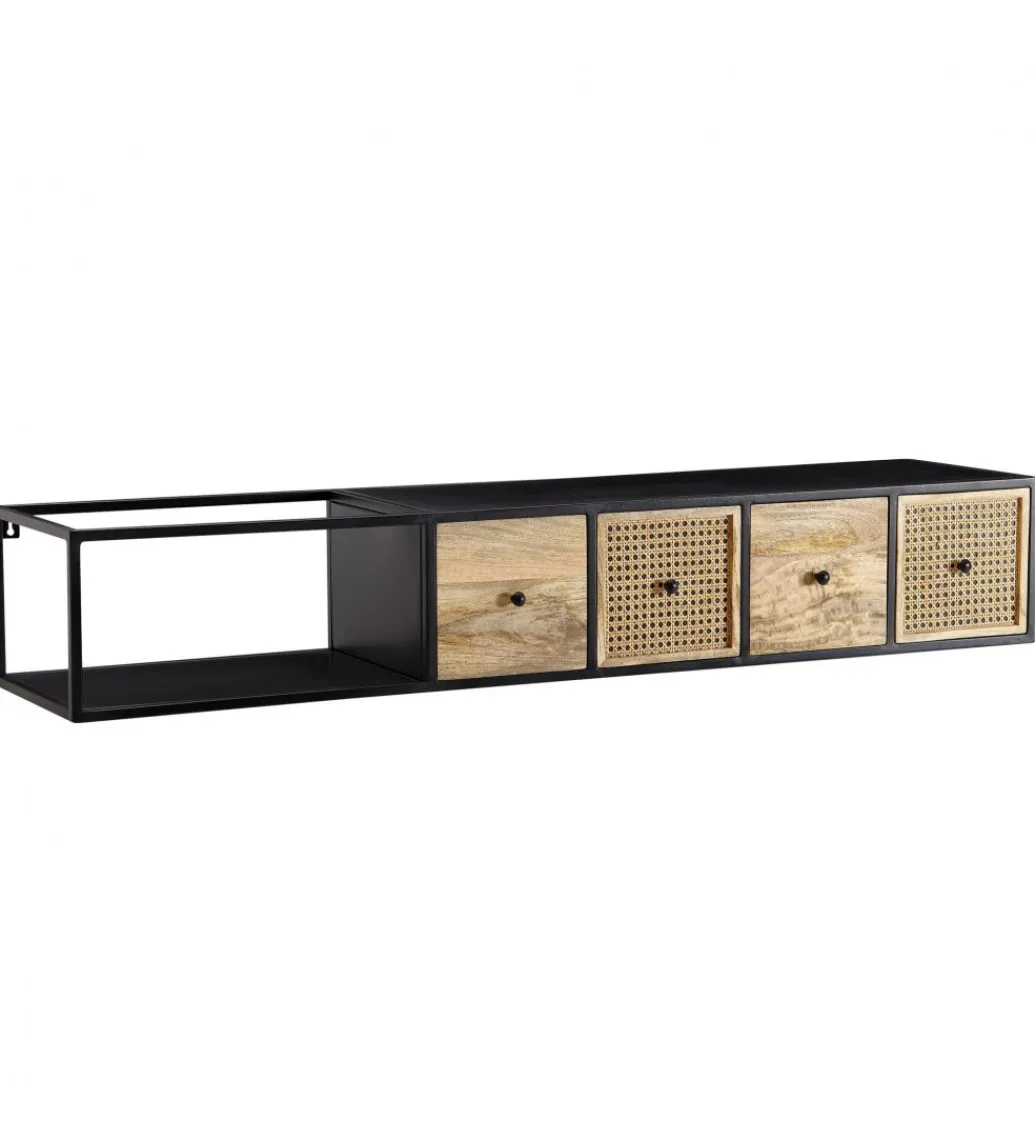 Stolik pod TV wiszący SANDINO 150 cm drewno mango*WOHNLING, GERMANY Sale