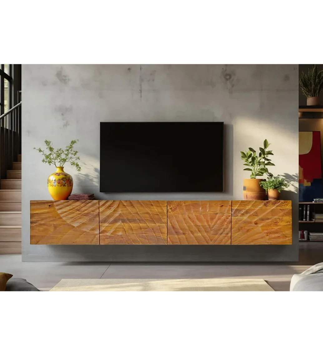 Stolik pod TV wiszący SCORPION 200 cm drewno mango*Invicta Interior Sale