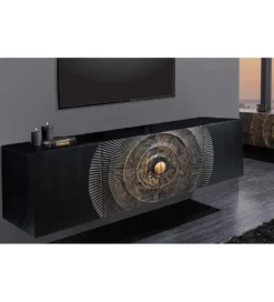 Stolik pod TV wiszący SWEET GOLDEN SUNSET 177 cm drewno mango*Invicta Interior
