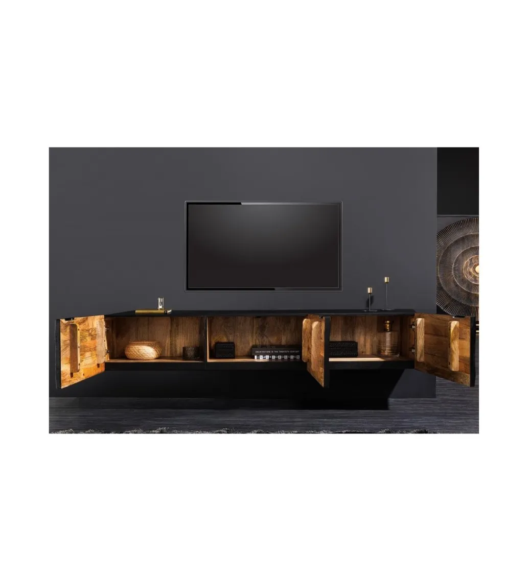 Stolik pod TV wiszący SWEET GOLDEN SUNSET 160 cm drewno mango*Invicta Interior New