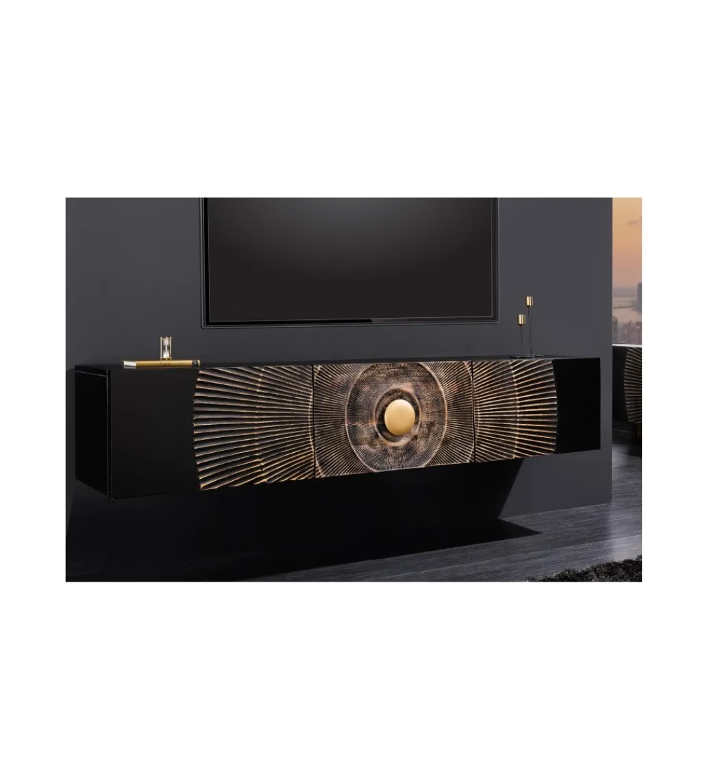 Stolik pod TV wiszący SWEET GOLDEN SUNSET 160 cm drewno mango*Invicta Interior New