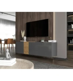 Stolik pod TV wiszący VANTA 160 cm antracytowy*Polski Design ML Discount