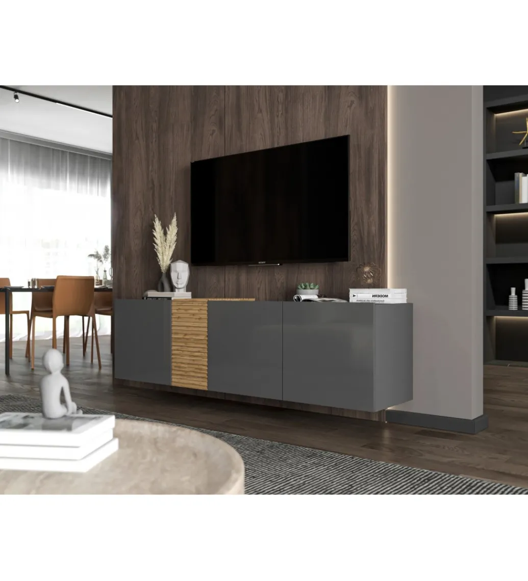 Stolik pod TV wiszący VANTA 160 cm antracytowy*Polski Design ML Discount