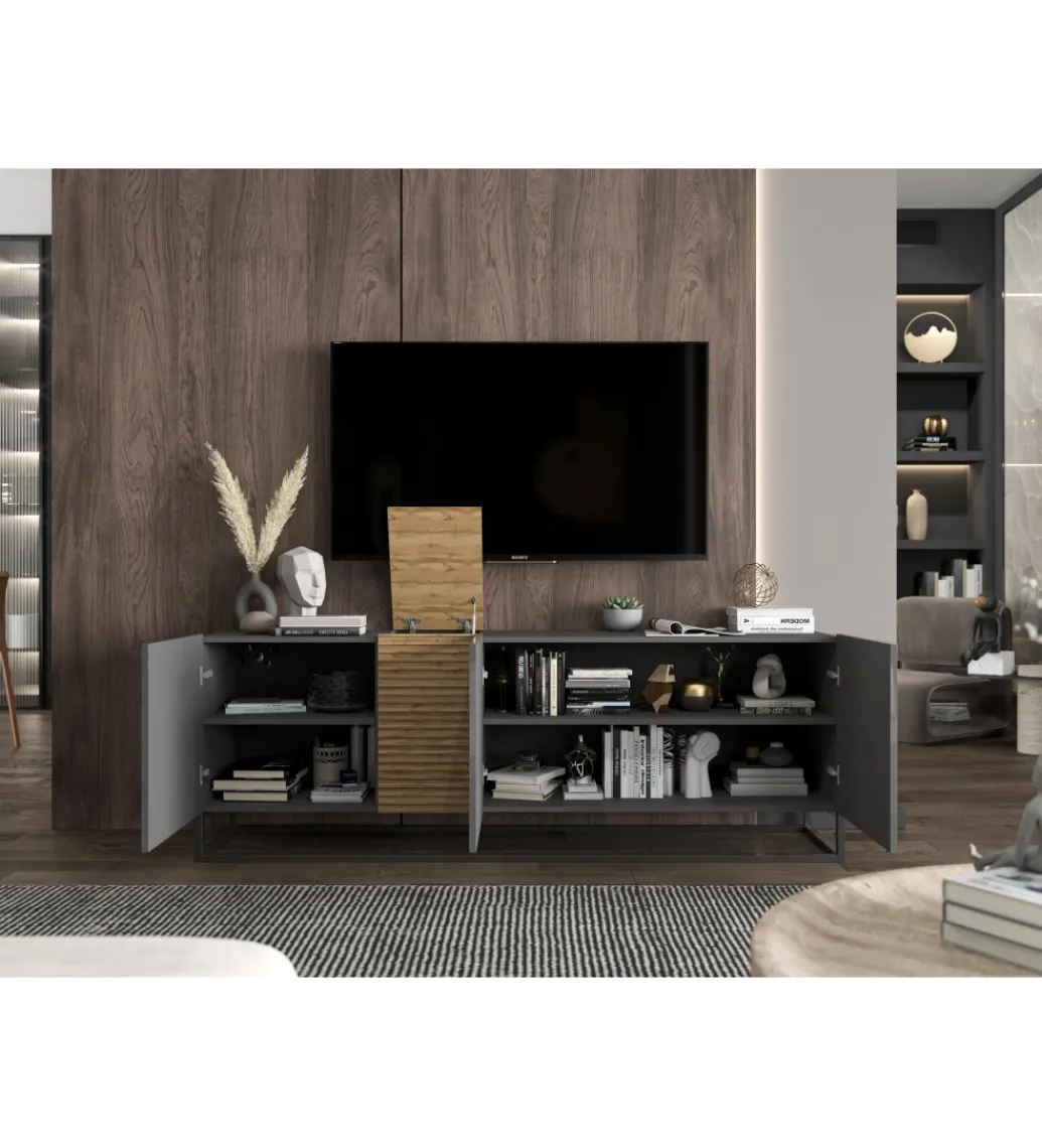 Stolik pod TV wiszący VANTA 160 cm antracytowy*Polski Design ML Discount