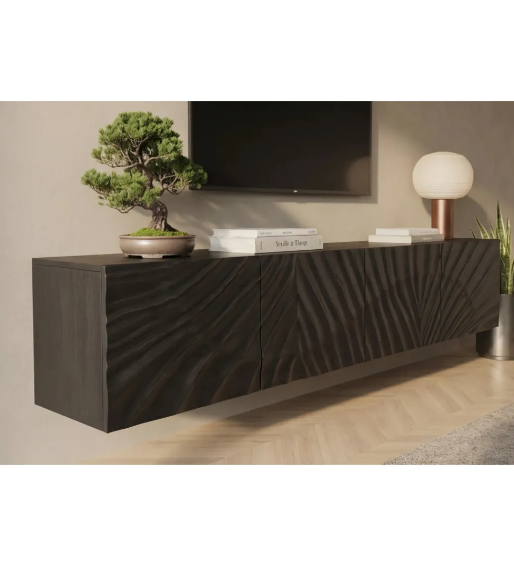 Stolik pod TV wiszący ZEUS Scorpion 200 cm drewno mango*Invicta Interior Best