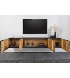 Stolik pod TV wiszący ZEUS Scorpion 200 cm drewno mango*Invicta Interior Best