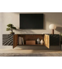 Stolik pod TV wiszący ZEUS Scorpion 200 cm drewno mango*Invicta Interior Best