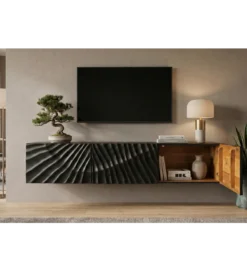 Stolik pod TV wiszący ZEUS Scorpion 160 cm drewno mango*Invicta Interior Best
