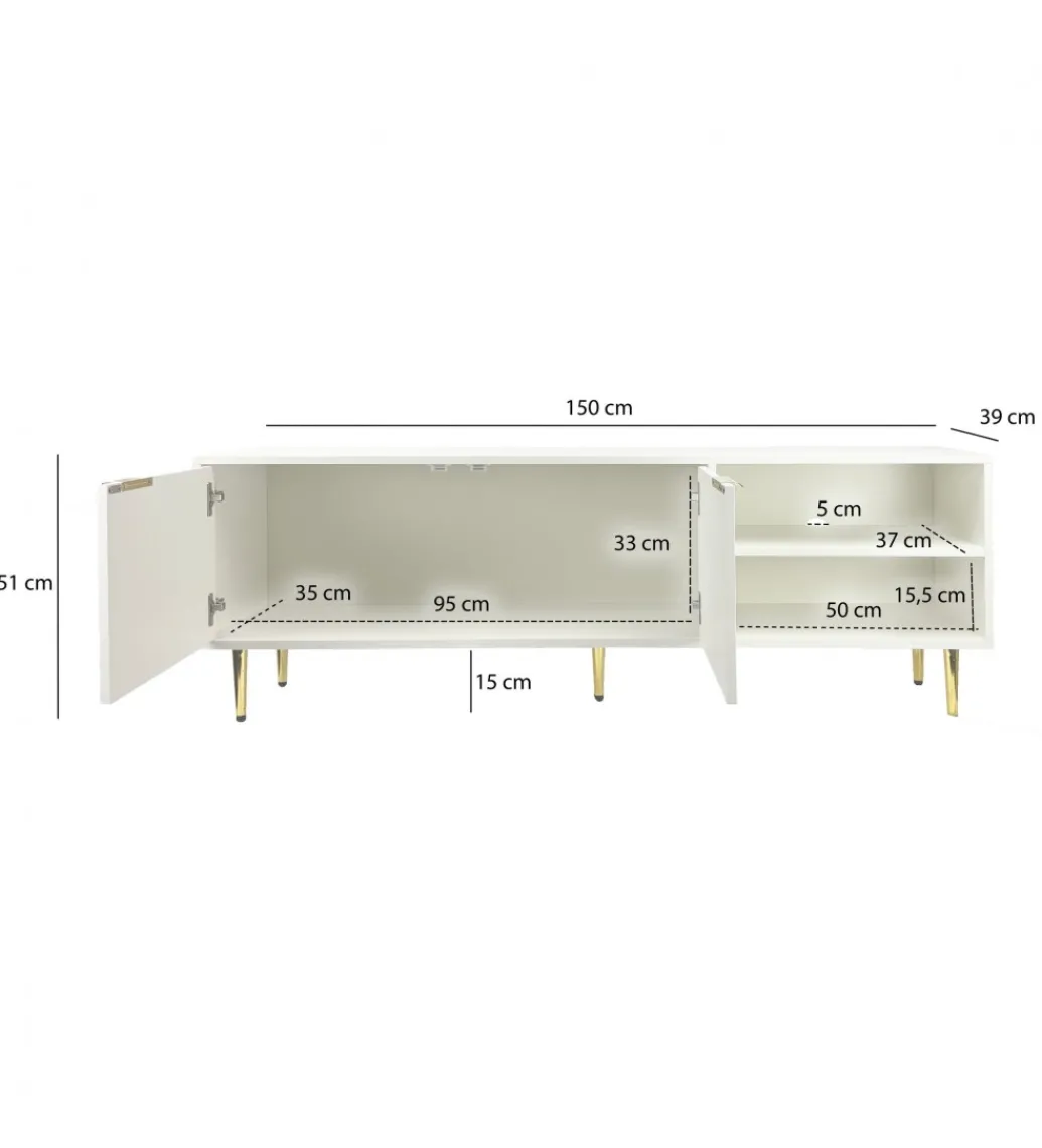 Stolik pod TV WOHNLING 150 cm biały*WOHNLING, GERMANY Best
