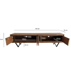Stolik pod TV WOHNLING 160 cm drewno sheesham*WOHNLING, GERMANY Hot