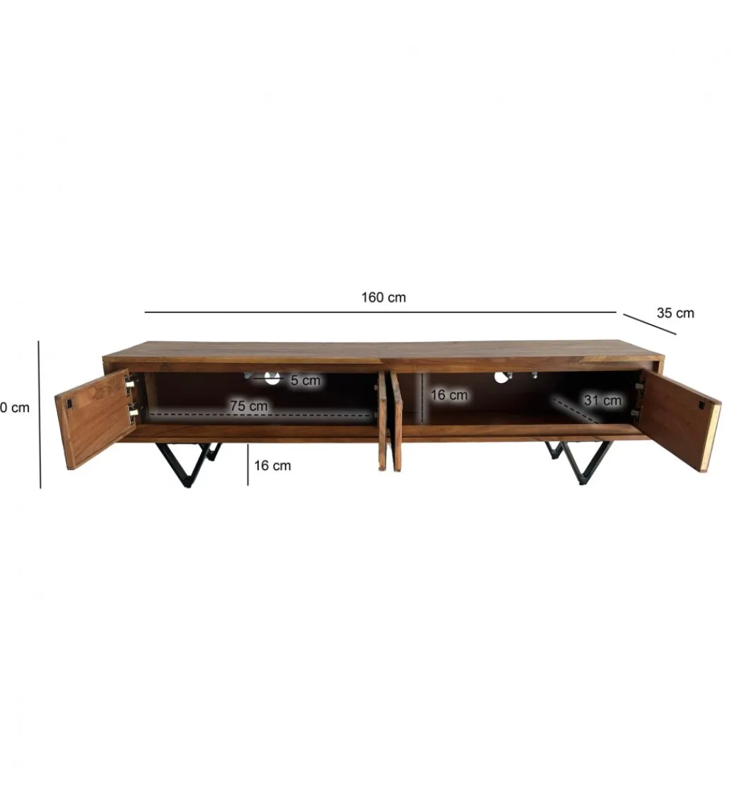Stolik pod TV WOHNLING 160 cm drewno sheesham*WOHNLING, GERMANY Hot