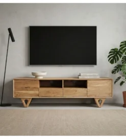 Stolik pod TV WOHNLING 160 cm drewno akacja*WOHNLING, GERMANY New
