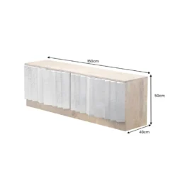 Stolik pod TV ZALVERO 150 cm drewno mango srebrny front*Invicta Interior Sale