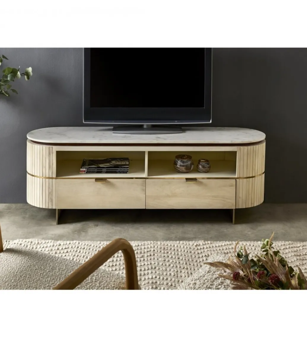 Stolik TV ATERIUM 145 cm drewno mango*Imeri Clearance