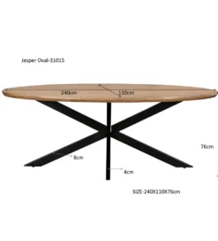 Stół owalny JESPER 240 cm drewno mango*LF-Design New