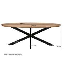 Stół owalny JESPER 210 cm drewno mango*LF-Design Clearance