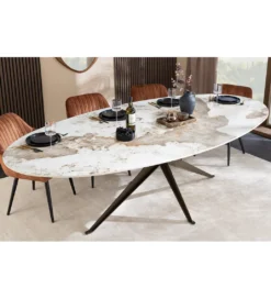 Stół owalny PANDORA 220 cm ceramika w optyce kamienia*Invicta Interior Hot