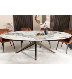 Stół owalny PANDORA 220 cm ceramika w optyce kamienia*Invicta Interior Hot