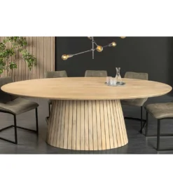 Stół owalny TOMES 220 cm drewno mango bielone*Invicta Interior