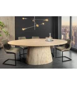 Stół owalny TOMES 220 cm drewno mango bielone*Invicta Interior