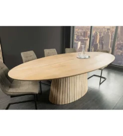 Stół owalny TOMES 220 cm drewno mango bielone*Invicta Interior