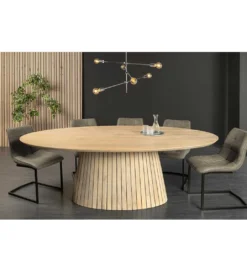 Stół owalny TOMES 220 cm drewno mango bielone*Invicta Interior