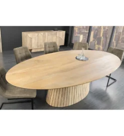 Stół owalny TOMES 220 cm drewno mango bielone*Invicta Interior