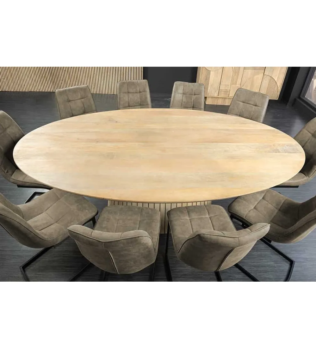 Stół owalny TOMES 220 cm drewno mango bielone*Invicta Interior