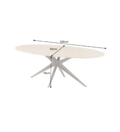 Stół owalny TRAVERTIN 220 cm ceramika w optyce trawertynu*Invicta Interior Outlet