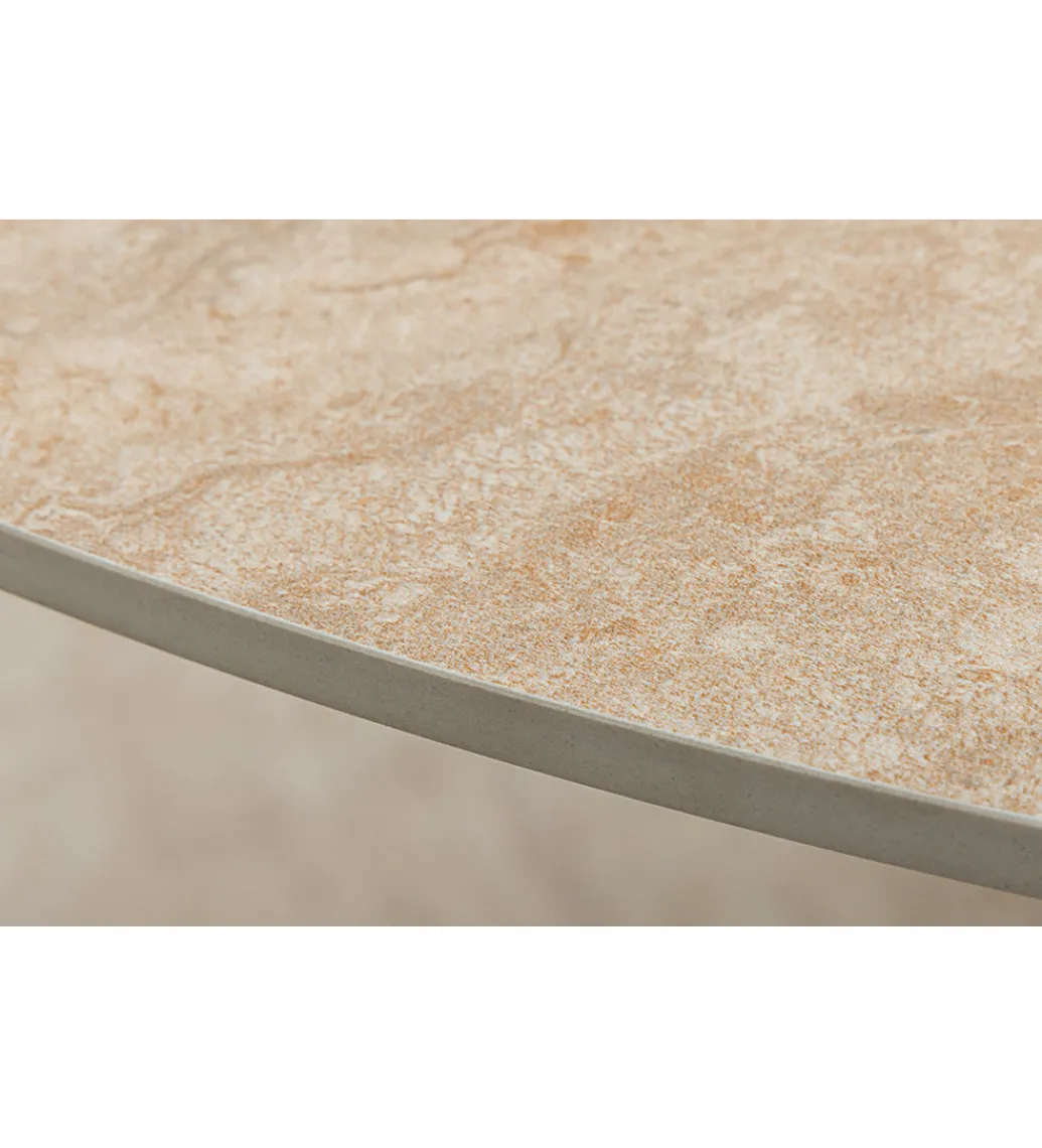 Stół owalny TRAVERTIN 220 cm ceramika w optyce trawertynu*Invicta Interior Outlet