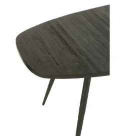 Stół owalny ZAMBIA 200 cm drewno teak czarny*J-Line New