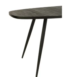 Stół owalny ZAMBIA 200 cm drewno teak czarny*J-Line New