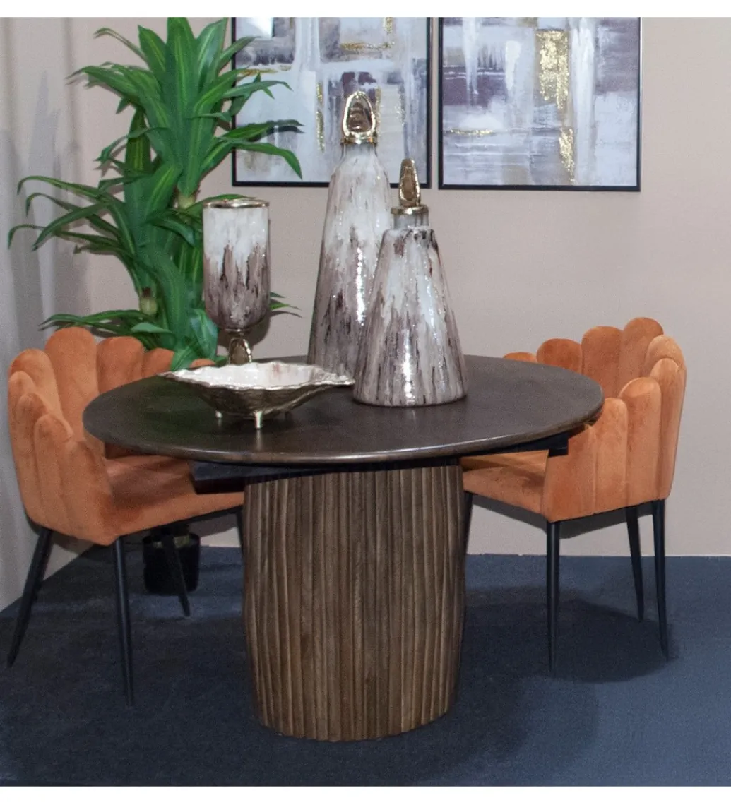 Stół RACTA 120 cm drewno mango brązowy*Exclusivas Best
