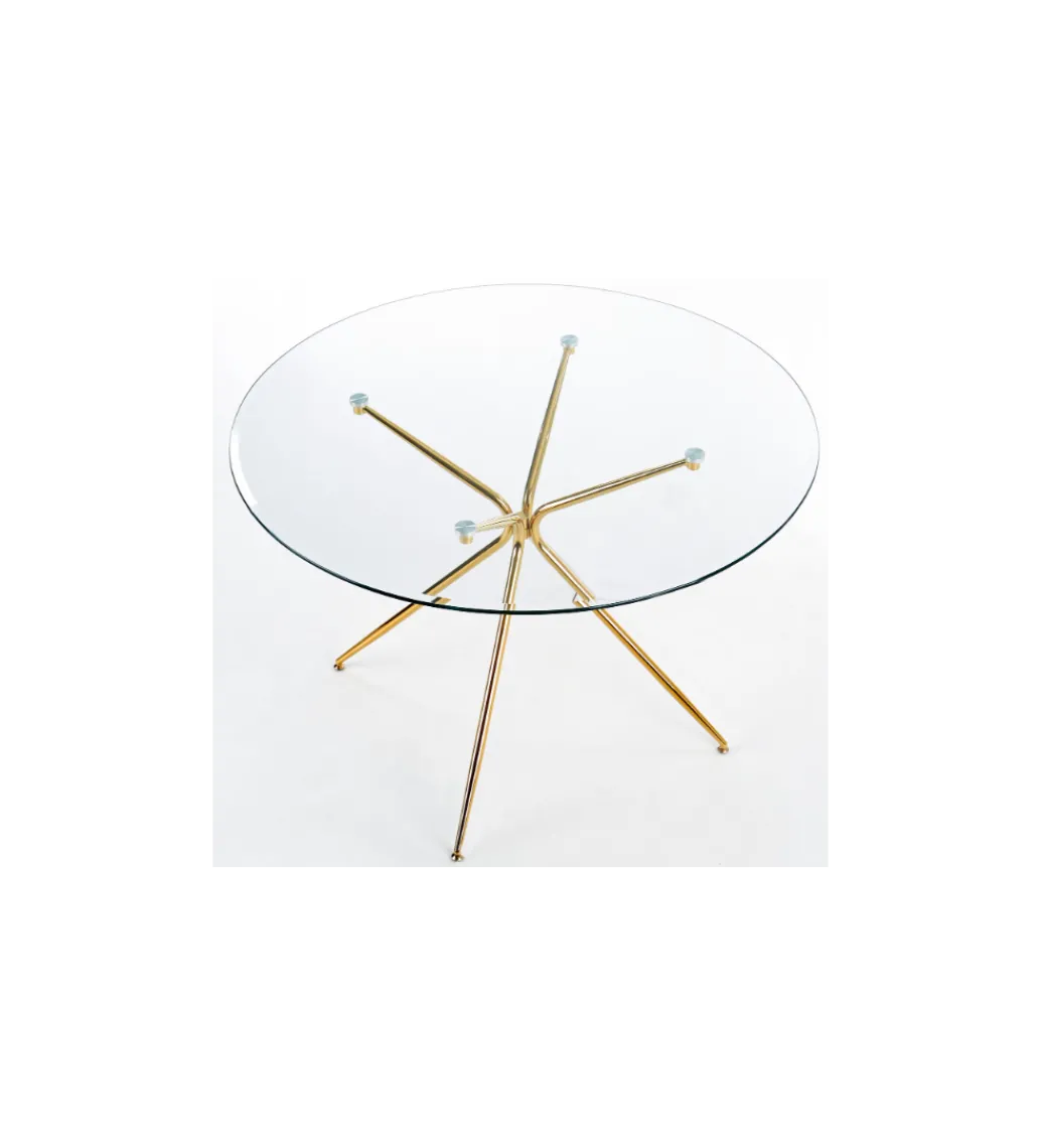 Stół RONDO 100 cm transparentny*Halmar Outlet