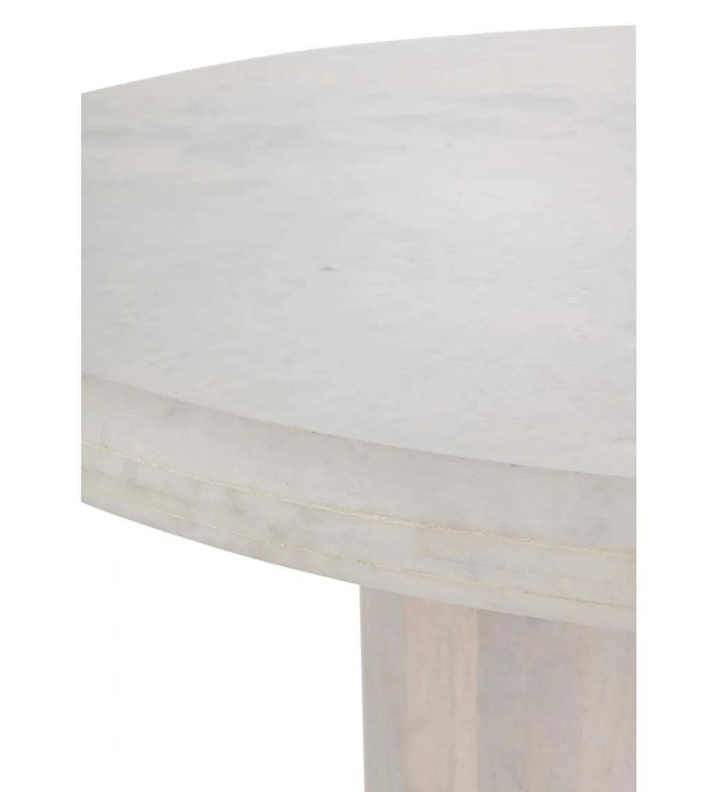 Stół ROUNDEGO 102 cm marmur biały*J-Line Outlet