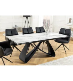 Stół rozkładany AMININ 180 cm - 260 cm ceramika w optyce białego marmuru*Invicta Interior Discount